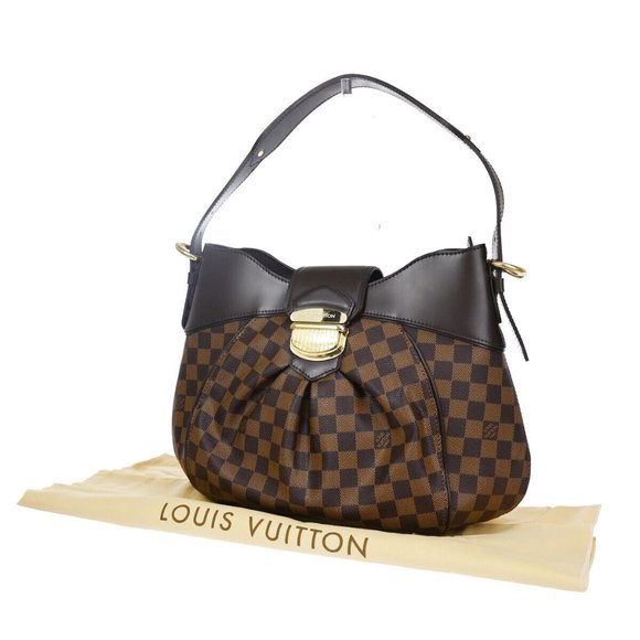 Auth LOUIS VUITTON Sistina MM Shoulder Hand Bag Damier Ebene Leather - Picture 1 of 16